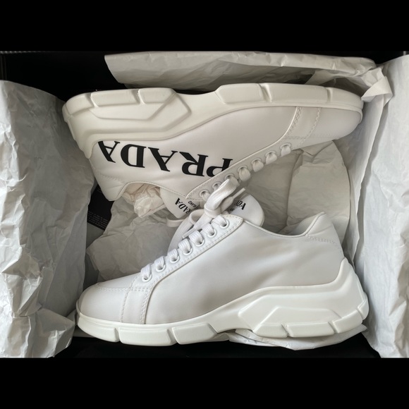 Prada Nylon Bicolor Logo Trainer Sneakers - Women size 38 - Brand NEW - Picture 4 of 13